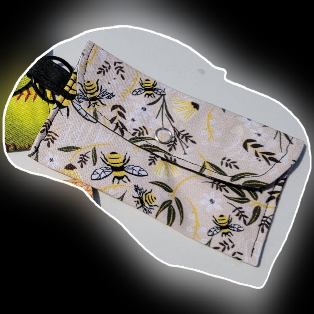 Bee Patterned Fabric Pouch